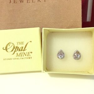 Silver Earrings .925 White & Pink Topaz Collection